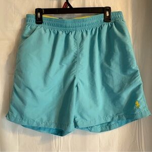 Polo Ralph Lauren Mens Swim Shorts Sz Lg‎ Sky Blue Medium Swim Trunks Drawstring